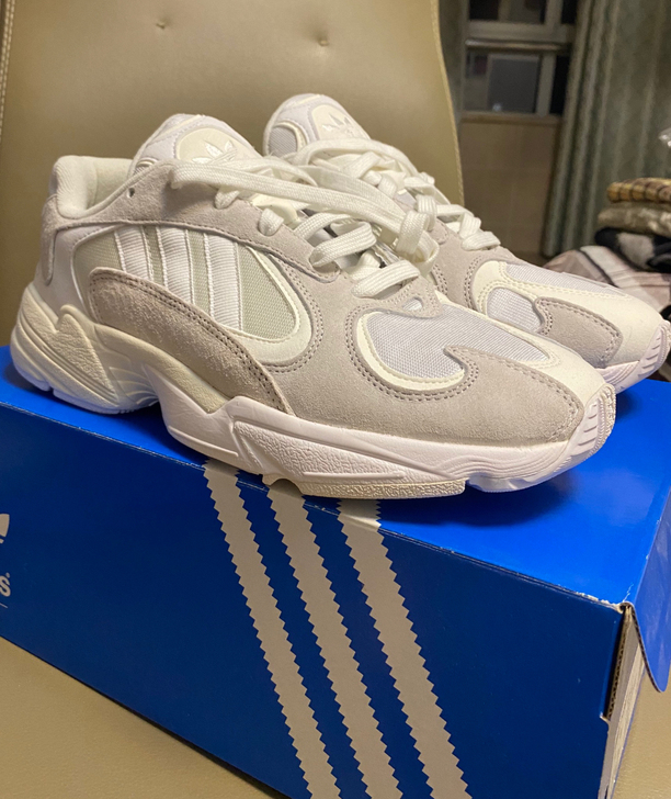 阿迪达斯三叶草 Yung 1 灰白 复古运...