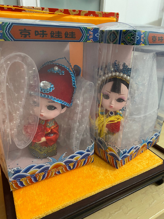 北京京剧绢人娃娃套装 手工艺摆件，绢布娃娃...