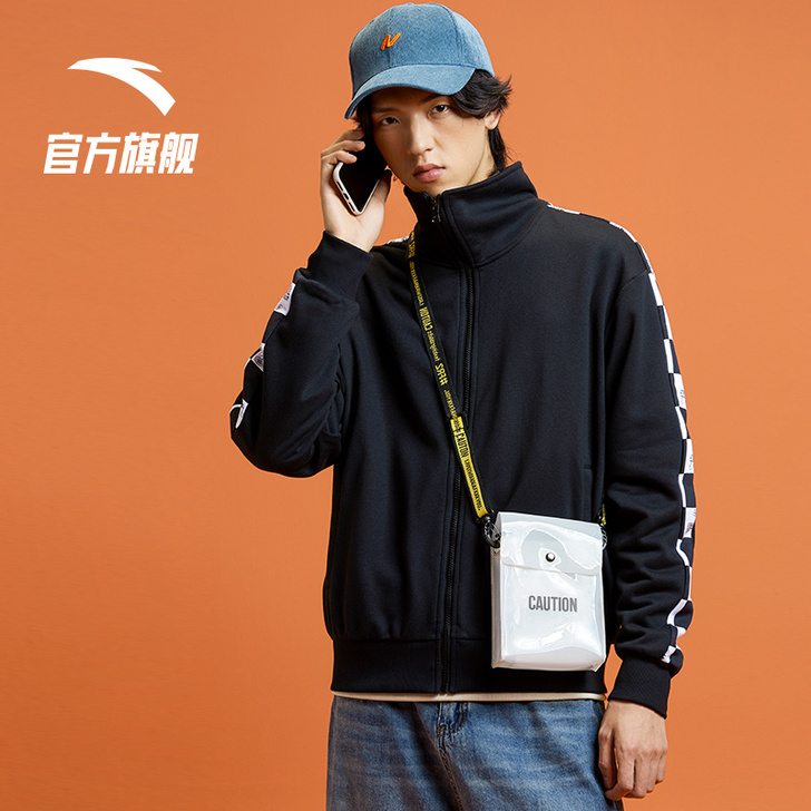 安踏外套男士无帽2021新款休闲外套针织上...