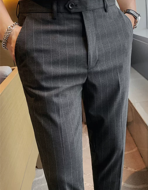 西裤裤子休闲男春秋长裤垂感九分西装裤商务修...
