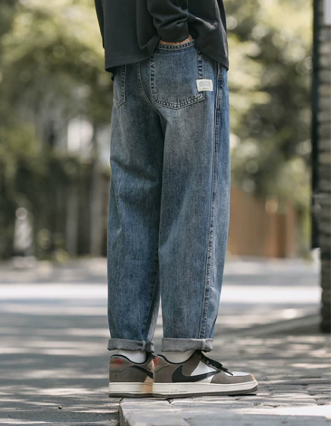 牛仔裤男 牛仔裤子秋季直筒加绒男2022新...