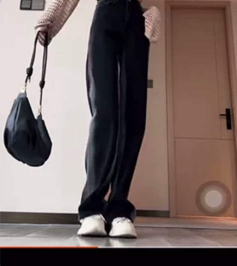 广东高货｜黑色渐变牛仔裤｜潮女必备 裤子对...