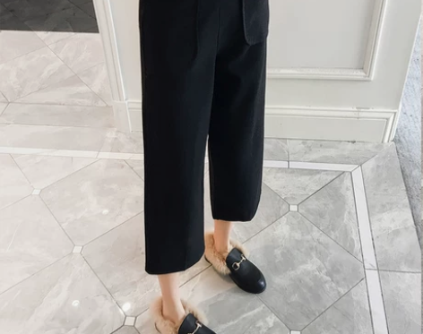 【双11狂欢价】毛呢阔腿裤秋冬季高腰宽松百...