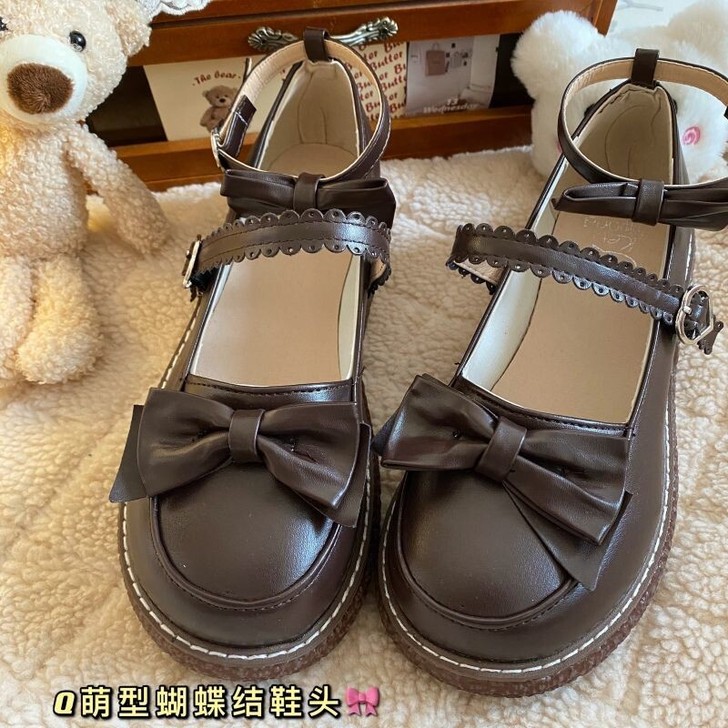 萝莉小皮鞋女学生圆头可爱软妹制服jk大头娃...