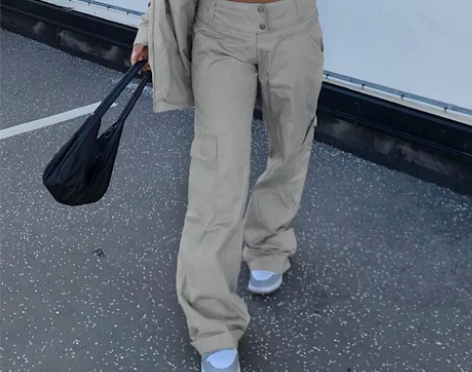 #FabGirls# 欧美街头口袋双粒扣梭...