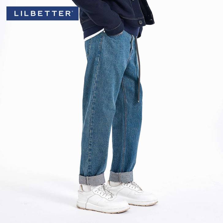 Lilbetter牛仔裤男潮牌裤子宽松潮流...
