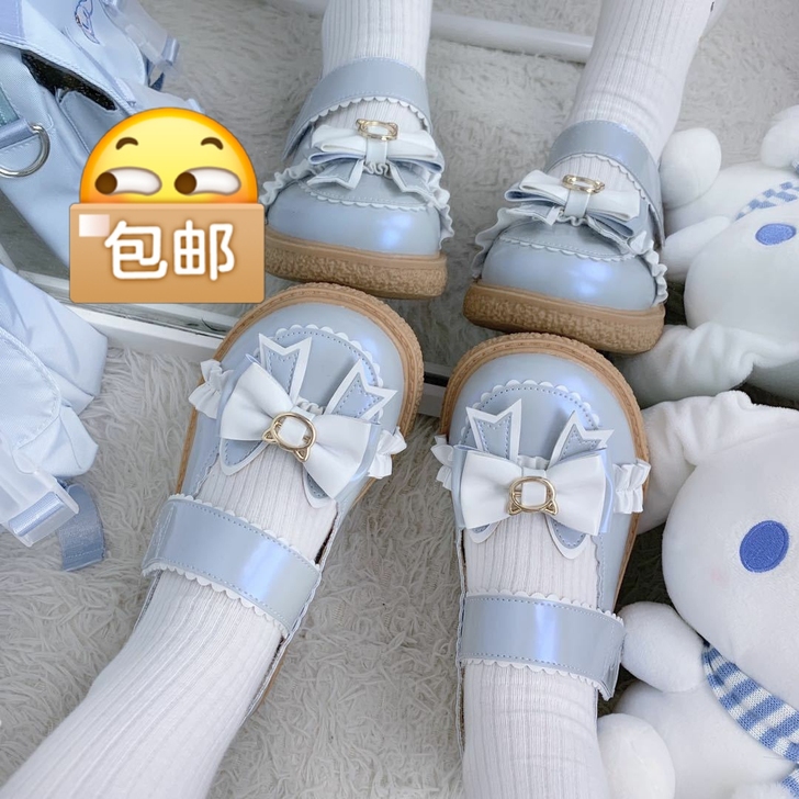 日系小皮鞋女圆头可爱学生软妹制服jk大头娃...