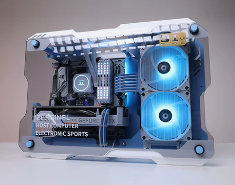 炽果01M机箱 开放式水冷迷你机箱 蓝白高...