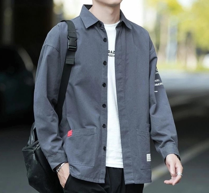 (清仓)纯棉男士长袖衬衫休闲宽松版免烫商务...