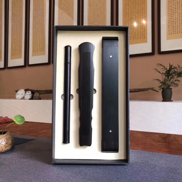 琴香雅具三件套沉香礼盒套装黑檀实木精雕细镂...