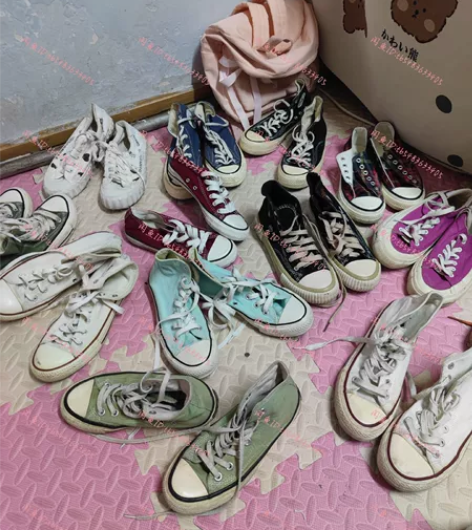 女生帆布鞋运动鞋50元包邮3双，5-7新左...