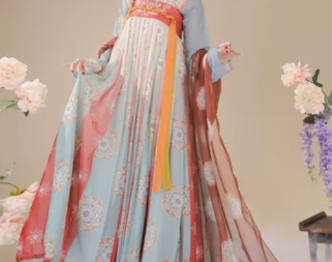 玉术【霓裳】原创汉服女齐胸襦裙唐制复原印花...