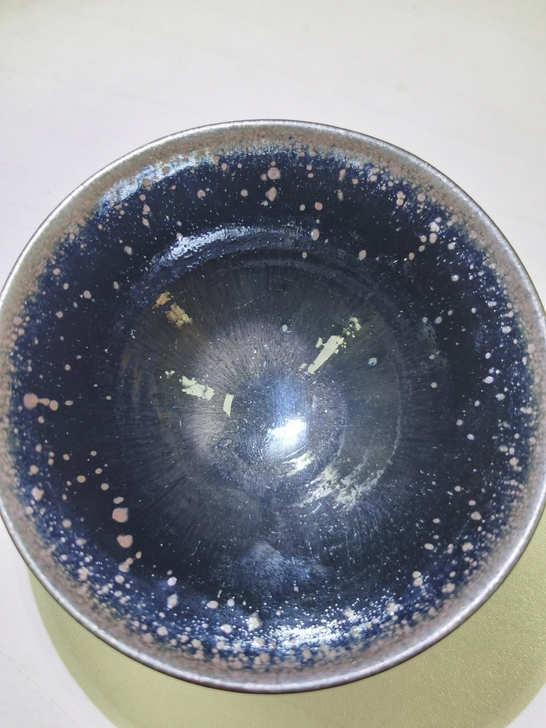 柴烧建盏 金滴 磨底款 平口器型 9.3口...