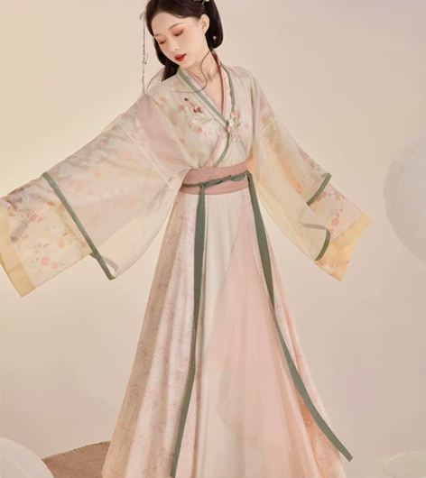 七月夕 汉服晋制 山有木兮 交领大袖襦宽袖...