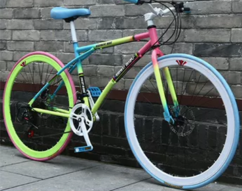 变速死飞自行车实心胎网红活飞超轻公路赛车轻...