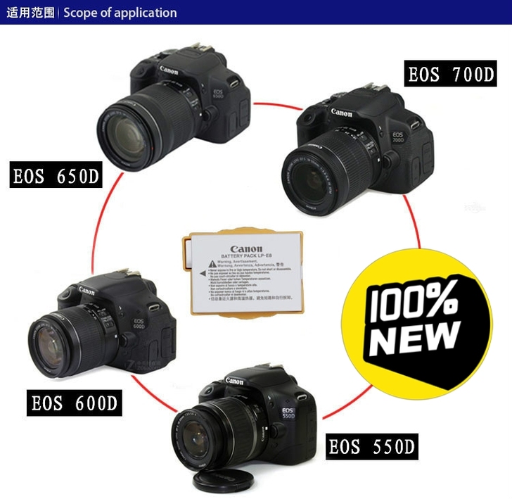2块 Canon/佳能LP-E8电池 适用...