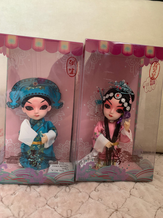 唐人坊，Q板绢人一对/许生，崔莺莺