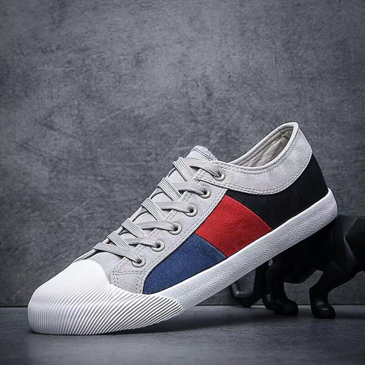 2021秋季帆布鞋学生日常平底男鞋低帮系带...