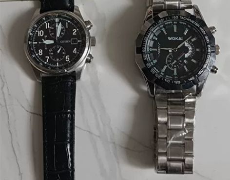 男生手表，一个在日本旅游买的西铁城，一个生...