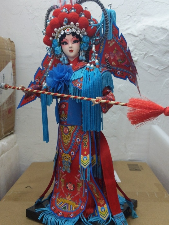 穆桂英 人偶 摆件手工艺品 北京唐人坊绢人...
