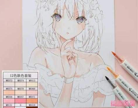 美卡勒马克笔12色软头肤色套装美术学生绘画