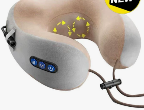 【U形电动按摩枕】包邮全新U型热敷按摩枕车...