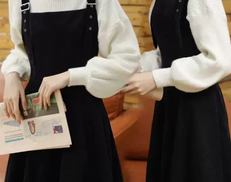 单件 秋冬新显瘦连衣裙女背带裙 仅背带裙 ...