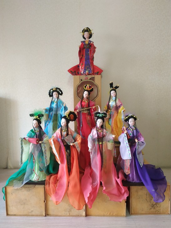 唐人坊绢人娃娃 王母娘娘 七仙女 中...