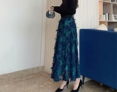 流苏半身裙2022秋冬裙子通勤女裙显瘦仙女...