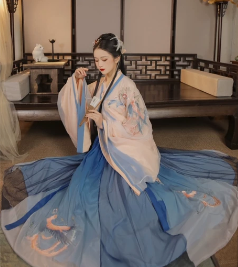 光宿原创汉服正品花凰魏晋风重工刺绣交领齐腰...