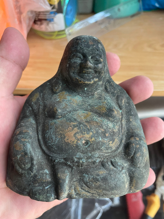 乡下一线收获 老佛像铜佛像民国铜弥勒佛,高...