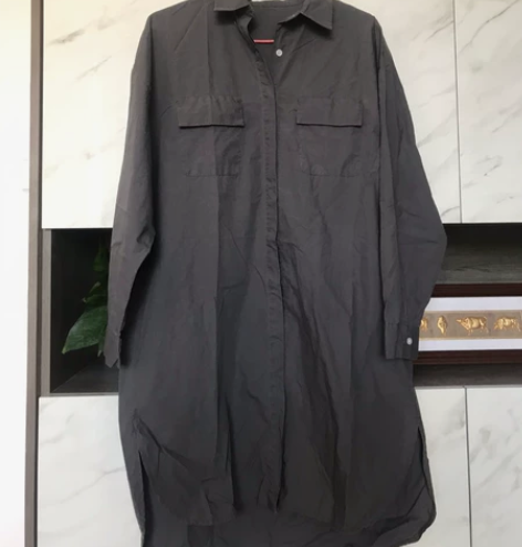 衬衫女，春夏款，深灰色，中性风，闲置处理，...