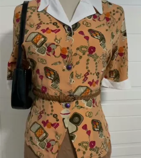 古着vintage港风衬衫(无标) 胸围1...