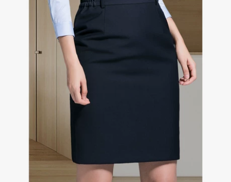 职业半身裙女松紧腰工装工作群西装包臀正装短...