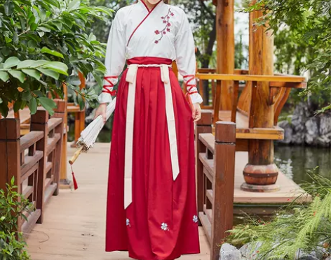 改良汉服女古装中国风汉元素仙女学生交领齐腰...