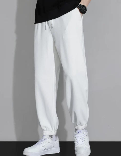 休闲裤 休闲裤卫裤白色男秋冬季ins高街潮...