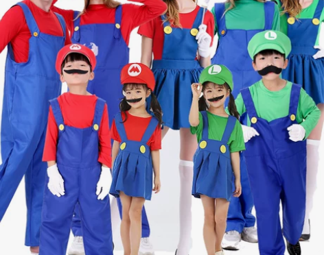 万圣节cosplay服饰卡通动漫儿童马里奥...