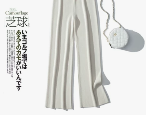 鄂尔多斯产羊绒阔腿裤女高腰显瘦宽松百搭休闲...