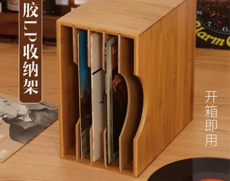 巨阳黑胶唱片架古典怀旧LP唱片收纳架黑胶碟...