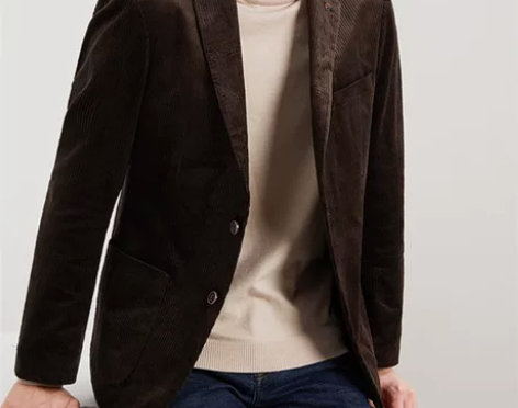 赔钱处理！海家剪标男平驳领灯芯绒单西外套休...