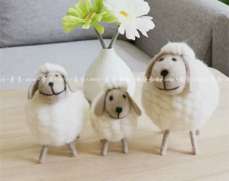包邮北欧风ins创意摆件 小羊可爱礼物毛毡...