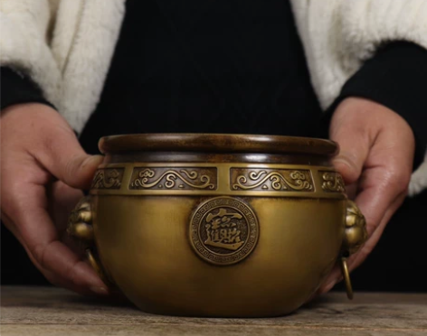 精品纯铜工艺制作狮头故宫招财大号缸摆件 设...
