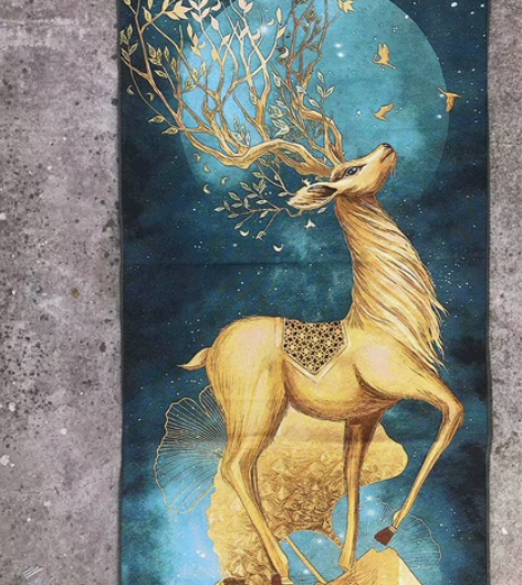 (忍痛转让)鹿刺绣织锦画,全新,现在便宜出...