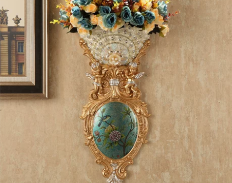 欧式壁饰壁挂立体天使墙饰花瓶花艺花盆花篮客...