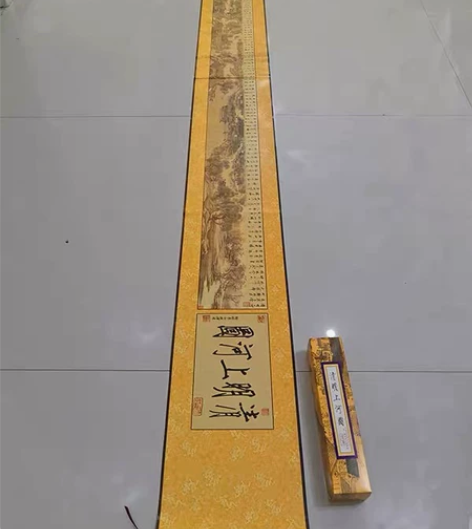 工艺画纸质清明上河图高清全图卷轴画山水画国...