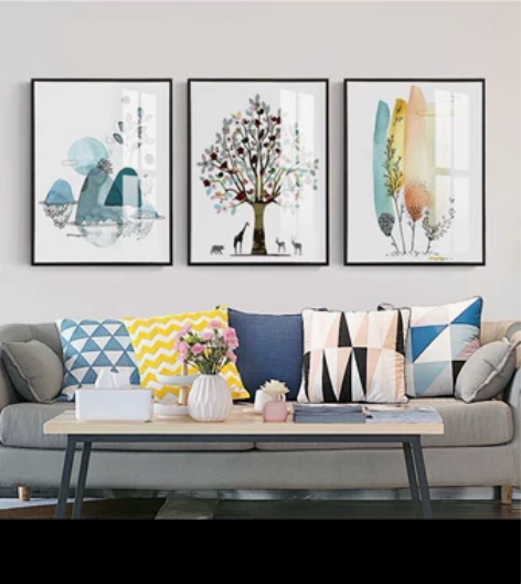 工艺画 沙发背景墙装饰 买来试挂不合适 转...