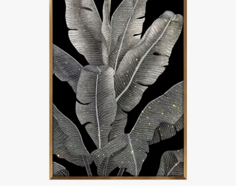 家大业大芭蕉叶轻奢挂画玄关装饰画高档酒店现...