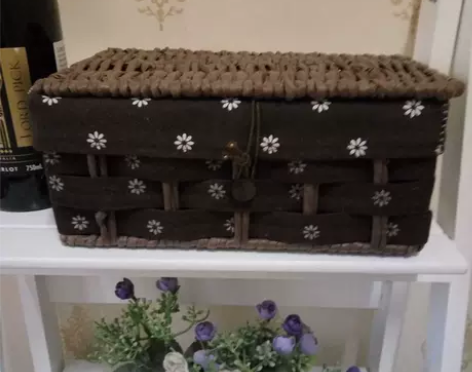 创意藤编布艺汽车车载纸巾盒 客厅简约抽纸盒...