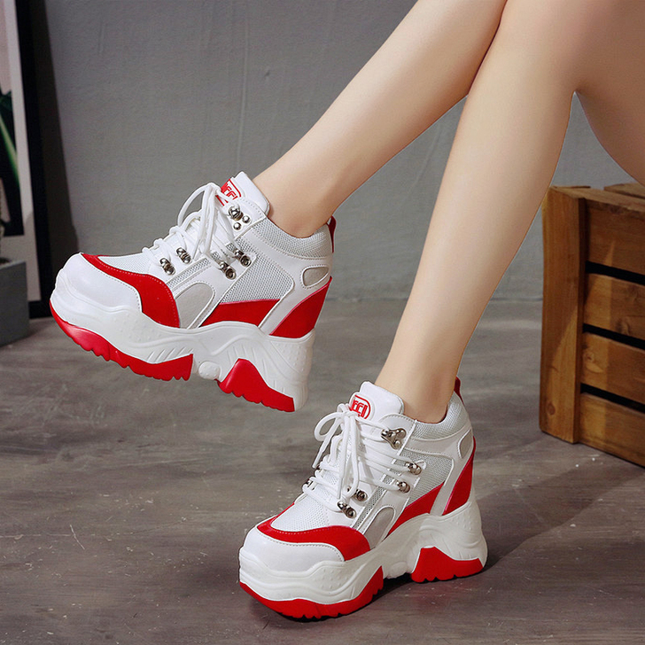 内增高鞋春秋2019新款网红韩版百搭厚底运...