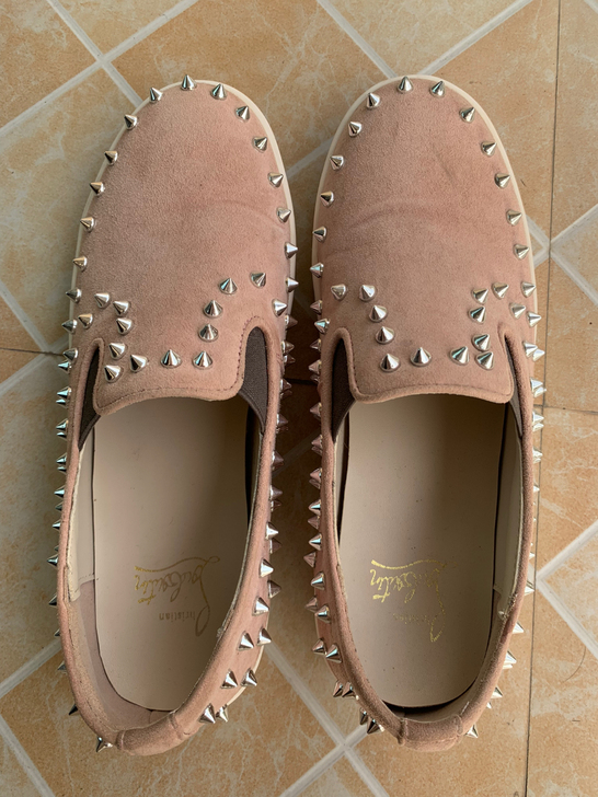 日系男女鞋休闲板鞋铆钉乐福鞋套脚英伦懒人低...